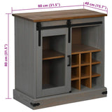 Sideboard HALDEN with Sliding Door Grey 80x40x80 cm Solid Wood 4018423