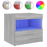 Bedside Cabinet with LED Lights Grey Sonoma 50x40x45 cm 836773