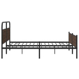 Metal Bed Frame without Mattress Brown Oak 183x213 cm 3318711