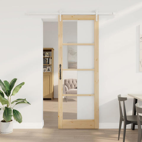 Sliding Door Manual Brown 83 x 232 cm Wood and metal 3332365
