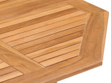 Outdoor Dining Set Natural Teak 5 Piece Folding Round 3059980