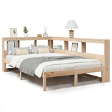 ZNTS Bookcase Bed without Mattress 120x200 cm Solid Wood Pine 3324320