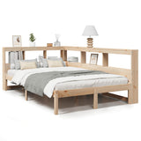 Bookcase Bed without Mattress White 120x200 cm Solid Wood Pine 3324321