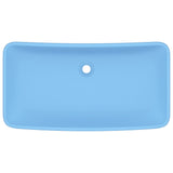 Luxury Basin Rectangular Matt Light Blue 71x38 cm Ceramic 146956