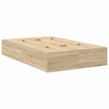 Storage Bed Frame Sonoma Oak 120 x 200 cm Engineered Wood 3335367