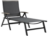 Outdoor Folding Sun Lounger, 5-Position Adjustable Chaise Lounge Chair with Aluminium Frame for T3398P377602