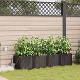 Garden Planter 4 pcs Brown 160 x 40 x 37.5 cm Plastic 42002824