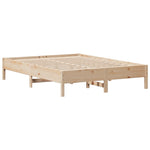 ZNTS Bed Frame without Mattress 150x200 cm King Size Solid Wood Pine 3306144