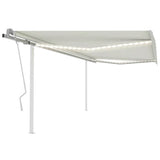 Manual Retractable Awning with LED 4x3 m Cream 3069942