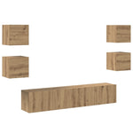 ZNTS TV Cabinet 6 pcs Brown 160 x 30 x 30 cm Engineered wood 3393419