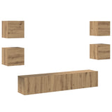 ZNTS TV Cabinet 6 pcs Brown 160 x 30 x 30 cm Engineered wood 3393419