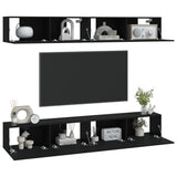 Wall TV Cabinets 4 pcs Black 100x30x30 cm 3114191