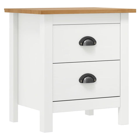 Bedside Cabinet Hill White 46x35x49.5 cm Solid Pine Wood 288906