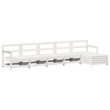6 Piece Garden Sofa Set White Solid Wood Pine 3250861