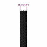 Boat Rope Full Black 20 mm 50 m Polypropylene 152527