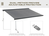 3 x 2.5m Electric Awning with Remote Controller, Aluminium Frame DIY Retractable Awning, UV50 Sun T3398P315961