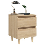 ZNTS Bed Cabinet with Solid Pinewood Legs Sonoma Oak 40x35x50 cm 805857