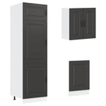 ZNTS 8 Piece Kitchen Cabinet Set Kalmar Black Engineered Wood 3314792