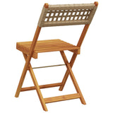 Bistro Chair Set of 2 Beige Solid acacia wood, poly rattan 367677