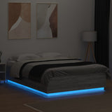 Bed Frame with LED without Mattress Grey Sonoma 120x200 cm 3209623