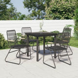 5 Piece Garden Dining Set Black PVC Rattan 3099210