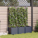 Garden Planter 3 pcs Grey 120 x 40 x 143 cm Plastic 42002863