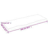 Bathroom Countertop Light Brown 100x40xcm Treated Solid Wood 3156129