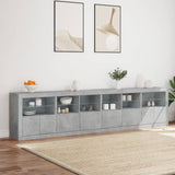 Sideboard with LED Lights Concrete Grey 283x37x67 cm 3209019
