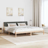 Bed frame Brown and dark grey 200 x 200 cm Solid pine wood 3394339