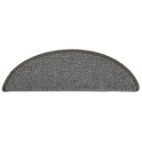 Stair Mats 15 pcs 56x17x3 cm Grey Half Round 149846
