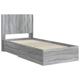 Bed Frame with Storage and Headboard Grey Sonoma 100 x 200 cm 3414146