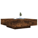 Coffee Table with LED Lights Smoked Oak 100x100x31 cm 836606