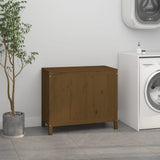 Laundry Box Honey Brown 88.5x44x76 cm Solid Wood Pine 823582