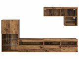TV Wall Units Wall-mounted 6 pcs Old Wood Engineered Wood 3402974