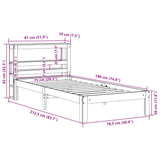 Bed Frame with Headboard without Mattress 75x190 cm Small Single 3306031