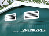7 x 4ft Garden Shed, Easy to Assemble, Upgraded Galvanised Steel Frame with Foundation Kit, Double T3398P327998