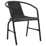 Garden Chair Set of 8 Black Plastic rattan, steel Stackable 3107705