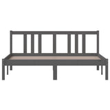Bed Frame without Mattress Grey Solid Wood 150x200 cm King Size King Size 814891