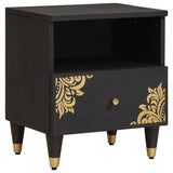Bedside Cabinet Black 40 x 33 x 46 cm Solid Mango Wood 4018814