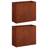 Garden Planter 2 pcs Rusty 50 x 20 x 40 cm Weathering Steel 8005455