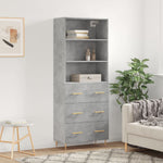 Highboard Concrete Grey 69.5x34x180 cm Engineered Wood 3189369