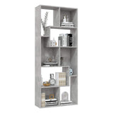 Book Cabinet Concrete Grey 67x24x161 cm Engineered Wood 801881