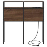 Storage Headboard with Shelf Brown oak 80 cm Engineered wood 859729
