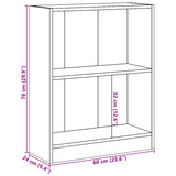 800855 Bookshelf White 60x24x76 cm Engineered Wood