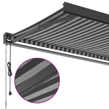 Retractable Awning Anthracite and White 3.5x2.5 m Fabric&Aluminium 3216139