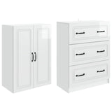 Cabinet Set 2 pcs High Gloss White 66 x 34.5 x 87 cm 3416965