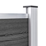Fence Panel Set WPC 872x105 cm Black 3070450