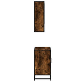 2 Piece Bathroom Furniture Set Smoked Oak Engineered Wood 3300937