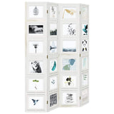 Room Divider 4 Panels White Solid Wood Paulownia 358691
