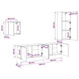 4 Piece TV Wall Units White Engineered Wood 3216428